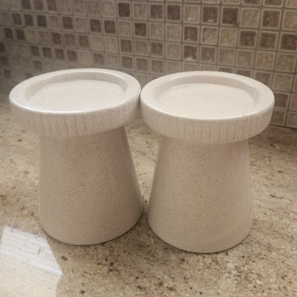 Speckled Cream Candle Holders